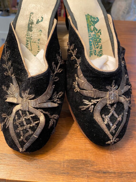 Lovely black velvet and silver shoes