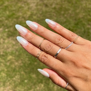 Glazed Donut Nails | Chrome | Hailey Bieber Trend | Handmade | Press On Nails