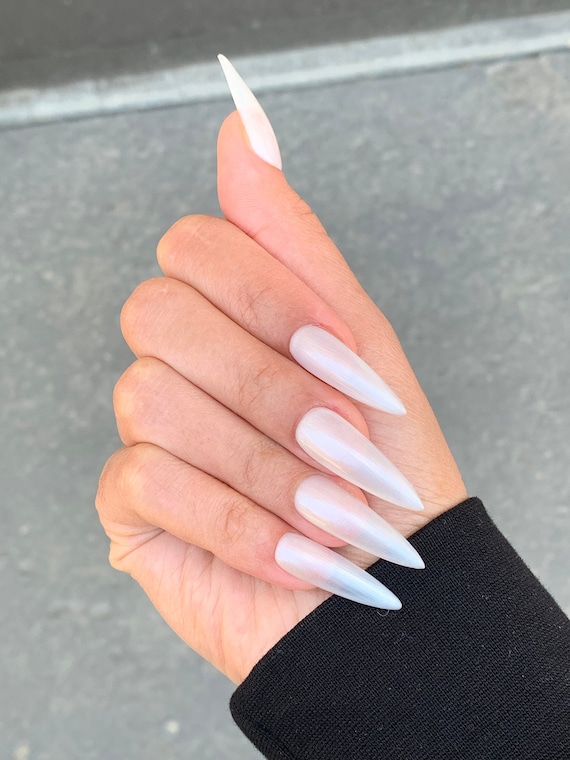 Kyoto Pearl OPI Pearly White Handmade Press on Nails Etsy