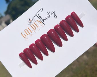 Plum Luck | Plum | Deep | Fall | Handmade | Press On Nails