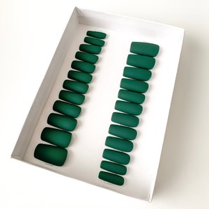 Forest Green | Matte | Handmade | Press on Nails