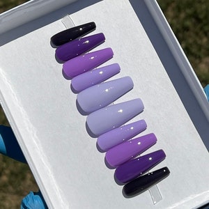 Purple Monochrome | Dark Purple | Light Purple | Handmade | Press On Nails