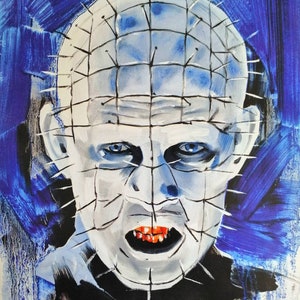 Pinhead Hellraiser Movie Poster, Print. Oil on Canvas