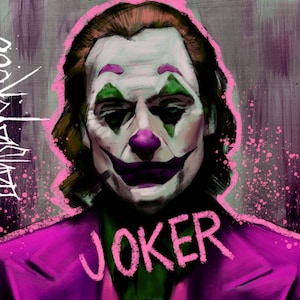 Joker, pink variation, A3 Print, canvas, DC Comics. Limited Edition