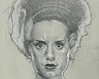 Peut inclure: Un dessin au crayon noir et blanc d'une femme avec une coiffure distinctive. Ses cheveux sont coiffés en une série de vagues et de boucles, créant un effet dramatique et légèrement troublant. Le visage de la femme est dessiné avec des détails, montrant clairement ses traits. Le dessin est réalisé dans un style réaliste, capturant la ressemblance du sujet.