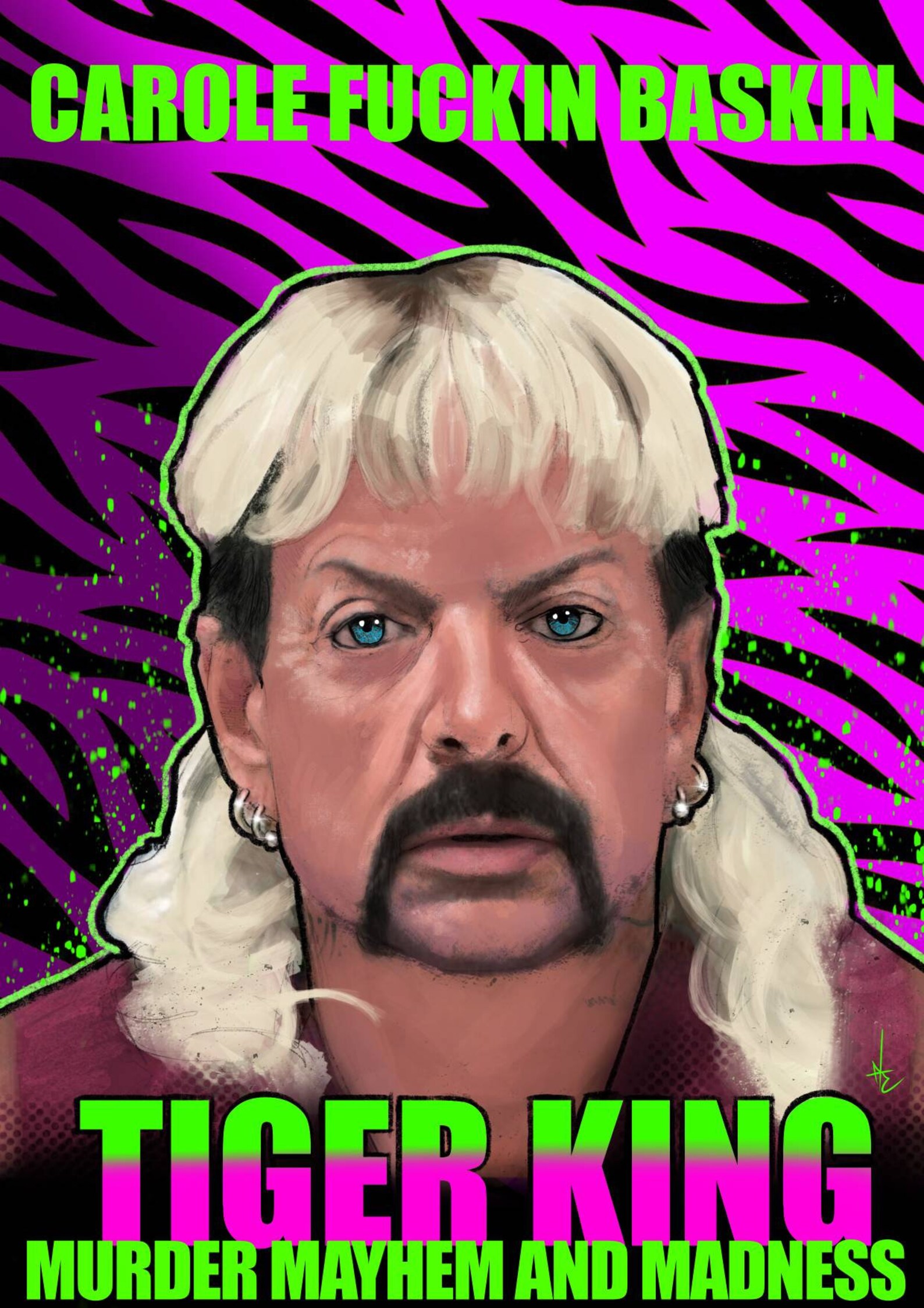 Joe Exotic Carole Baskin Tiger King Poster Netflix Series. A3 Etsy