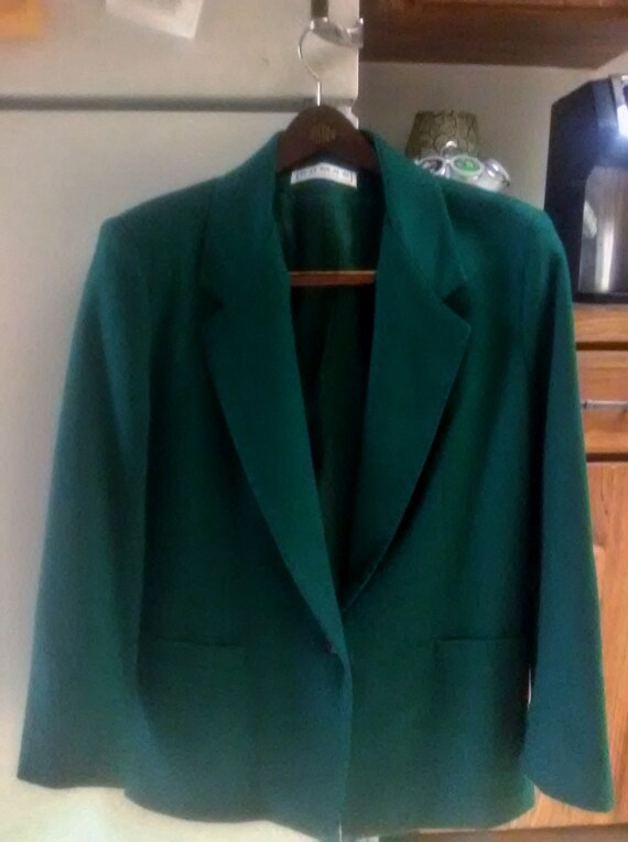 Vintage Women's Emerald Green Woolen Blazer