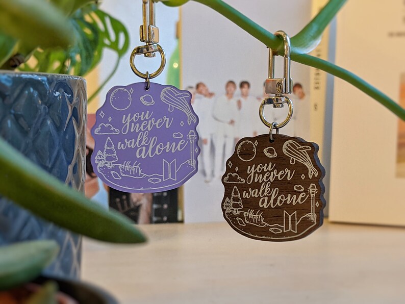 BTS Inspired Keychains /'You never walk alone/' /& /'Sea/'