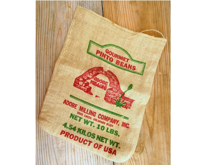 Adobe Milling Company Emtpy Bean Bag 10lb Burlap Gunny Sack Dove Creek