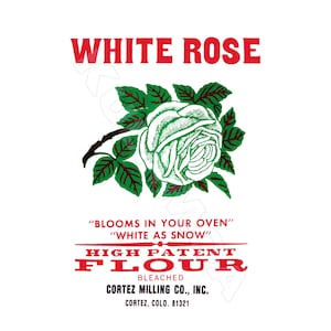 White Rose Flour SVG PNG Digital Graphics Image File - Super Haute Qualité - Cortez Milling Colorado - Décoration de ferme, Artisanat, Décalcomanies