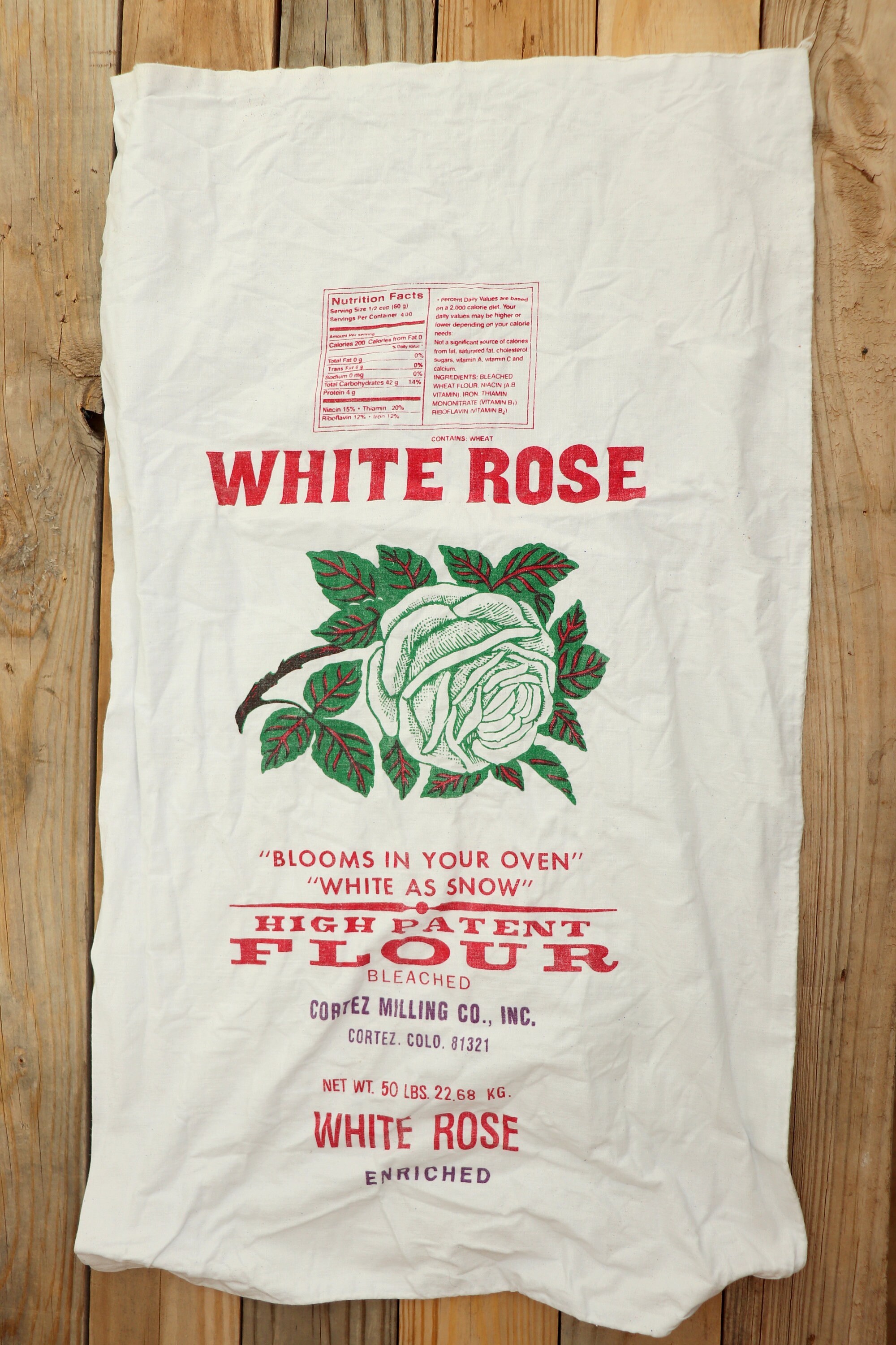 Empty White Rose Flour Sacks 25lb 50lb Cortez Milling Etsy