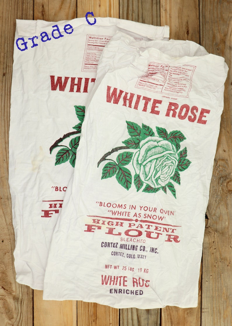 Empty White Rose Flour Sacks 25lb 50lb Cortez Milling - Etsy