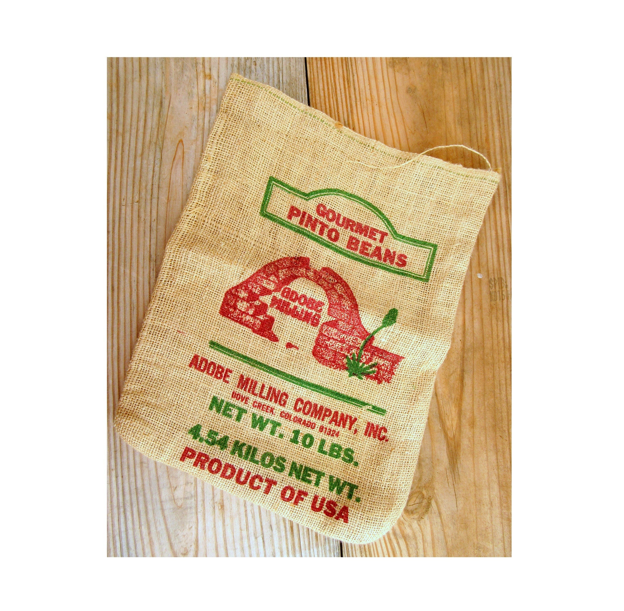 Adobe Milling Company Emtpy Bean Bag 10lb Burlap Gunny Sack Etsy