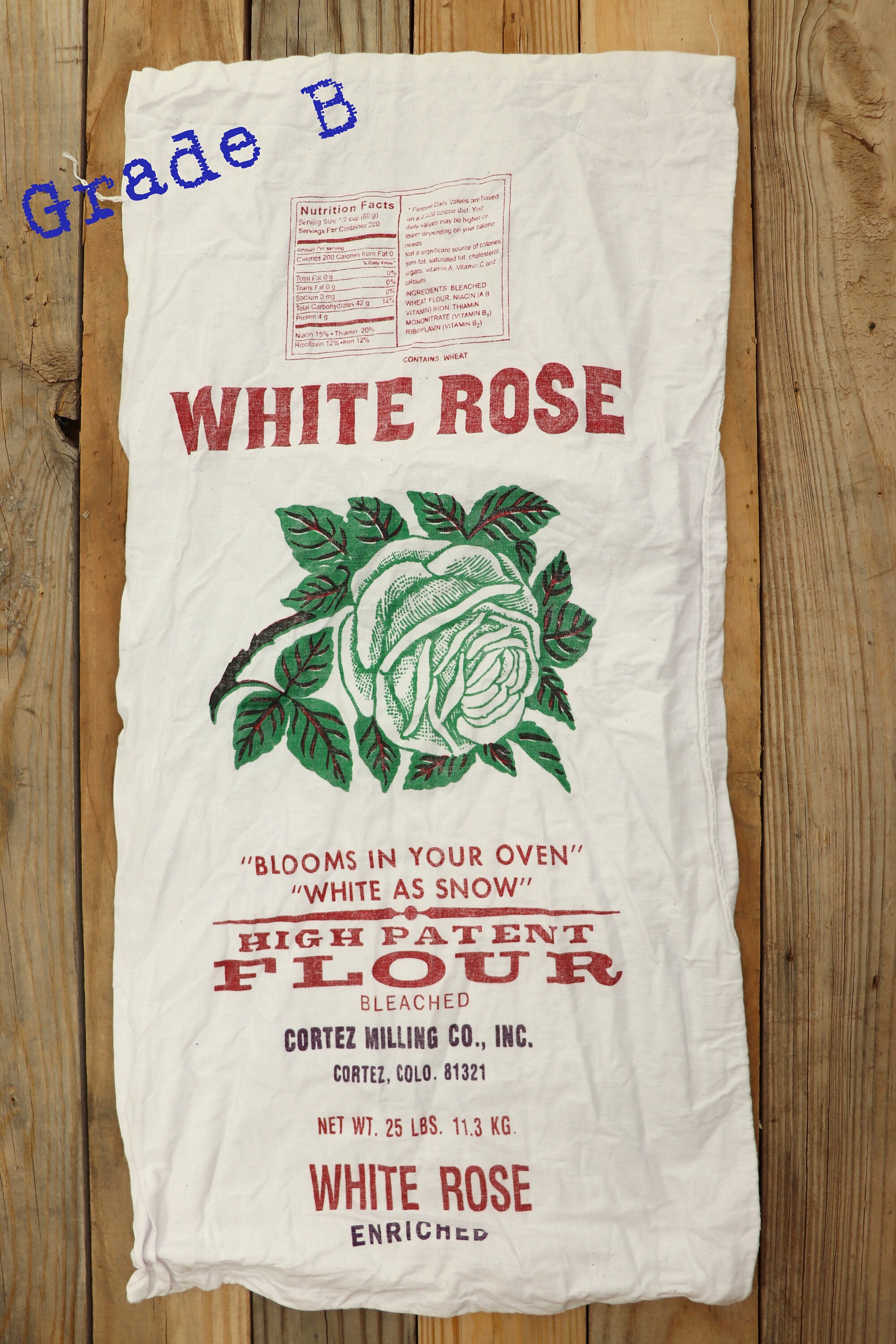 Empty White Rose Flour Sacks 25lb 50lb Cortez Milling Etsy