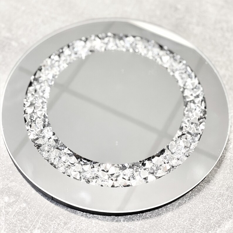 Crushed Diamond Crystal Filled Tray Floating Diamante Round Etsy