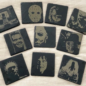 Horror Movie Slate Coasters