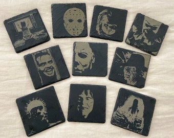 Horror Movie Slate Coasters