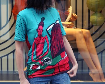 Unique Woman T Shirt Graphic Design, Designer Woman T-shirt Stylish Art, Woman Tee Shirt, Designer Tshirt for Girl, Two sided All Over Print