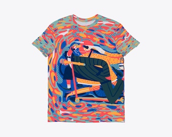 Donna T Shirt Design originale, Donna Incredibile Tee Top, Donna Unica Tshirt Colorato Arte, Abbigliamento Insolito per Ragazza, Due lati All Over Print