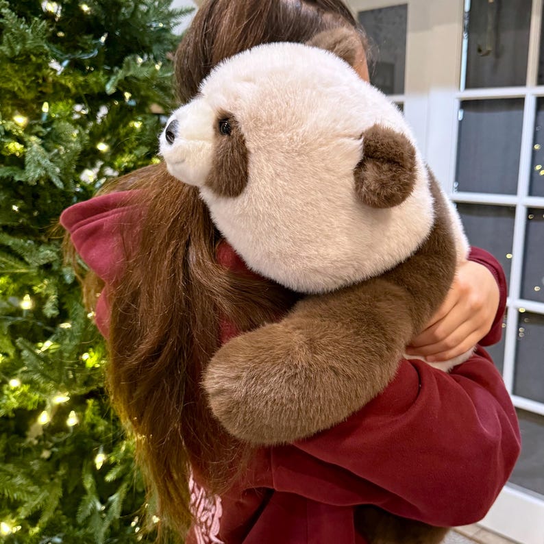 24" Weighted Panda Plush (Adjustable 2-13 lb) – Realistic Brown Panda – Sensory Stuffed Animal image 2