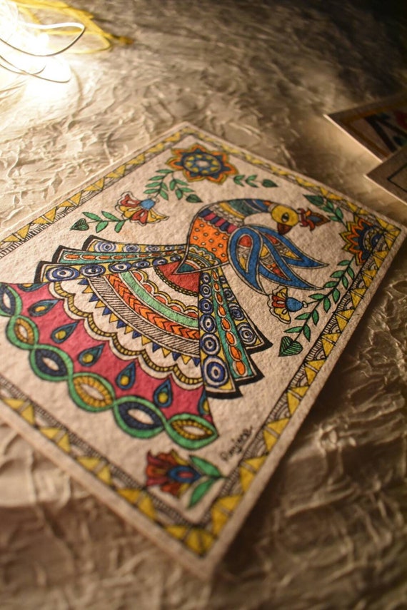 Madhubani 2024 painting peacock