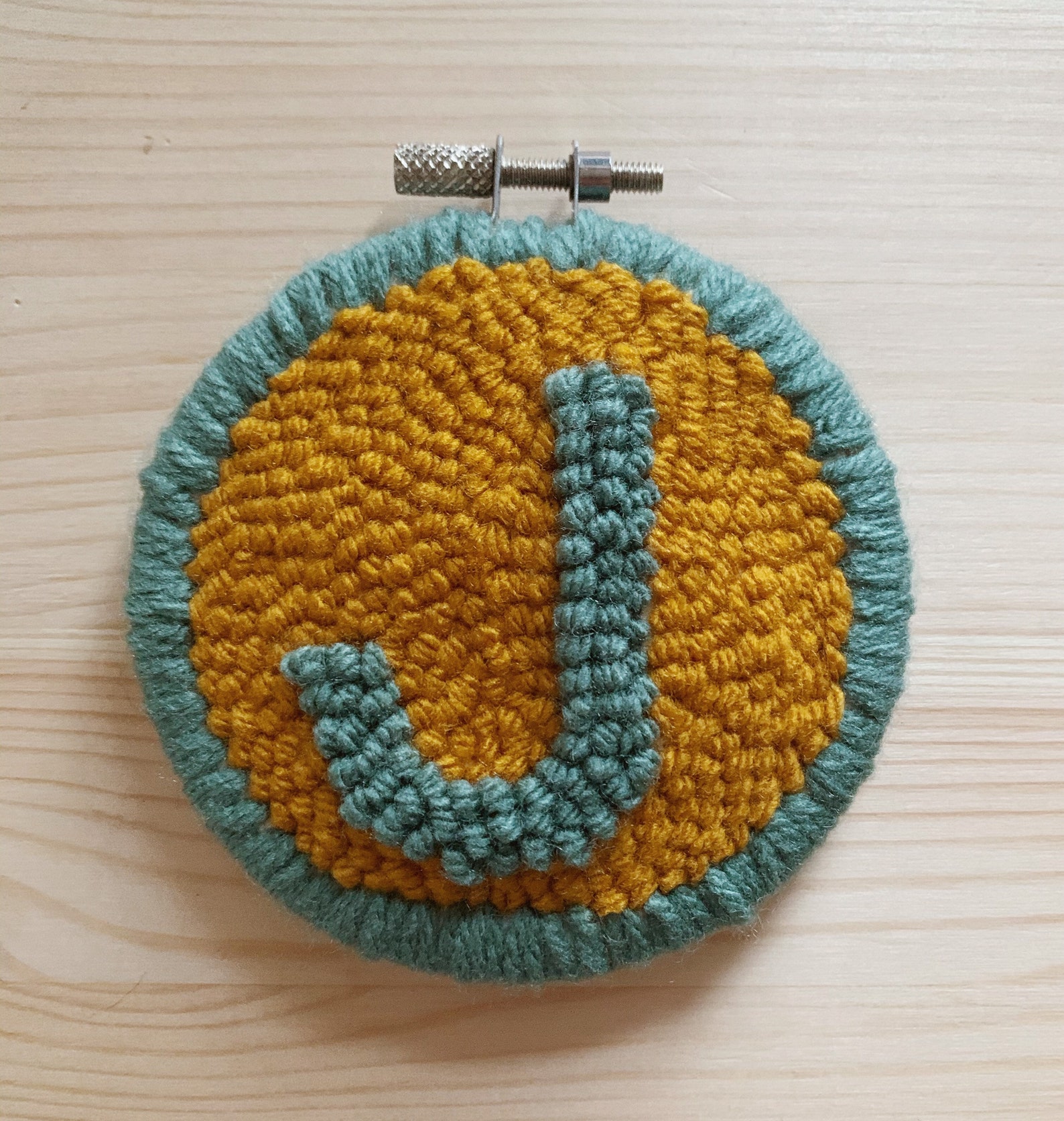 Custom Initial Handmade Punch Needle Ornaments Etsy