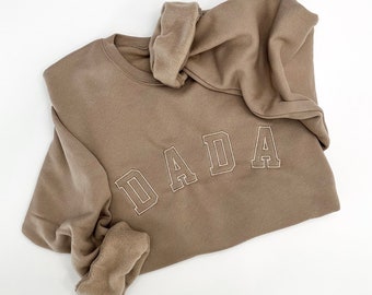 Dada Crewneck Sweatshirt - Embroidered Varsity Design | Sweatshirt for Dad | Gift for Dad | Dad Fleece Crewneck | Father's Day Gift