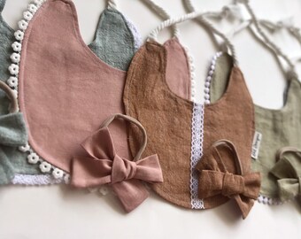 linen baby bibs