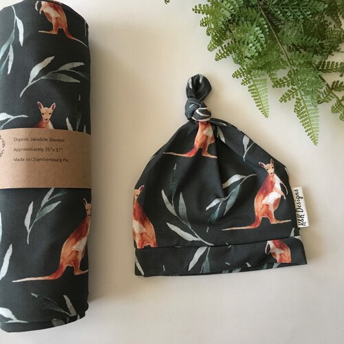 Organic Wolf Baby Swaddle Set Etsy