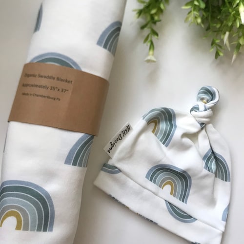 Organic Neutral Rainbow Swaddle Set Etsy