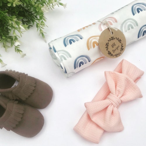 Organic Neutral Rainbow Swaddle Set Etsy