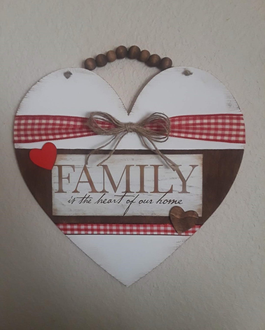 Cottage Farmhouse Rustic Heart Wall Decor 'family is the Heart of the Home' New Home