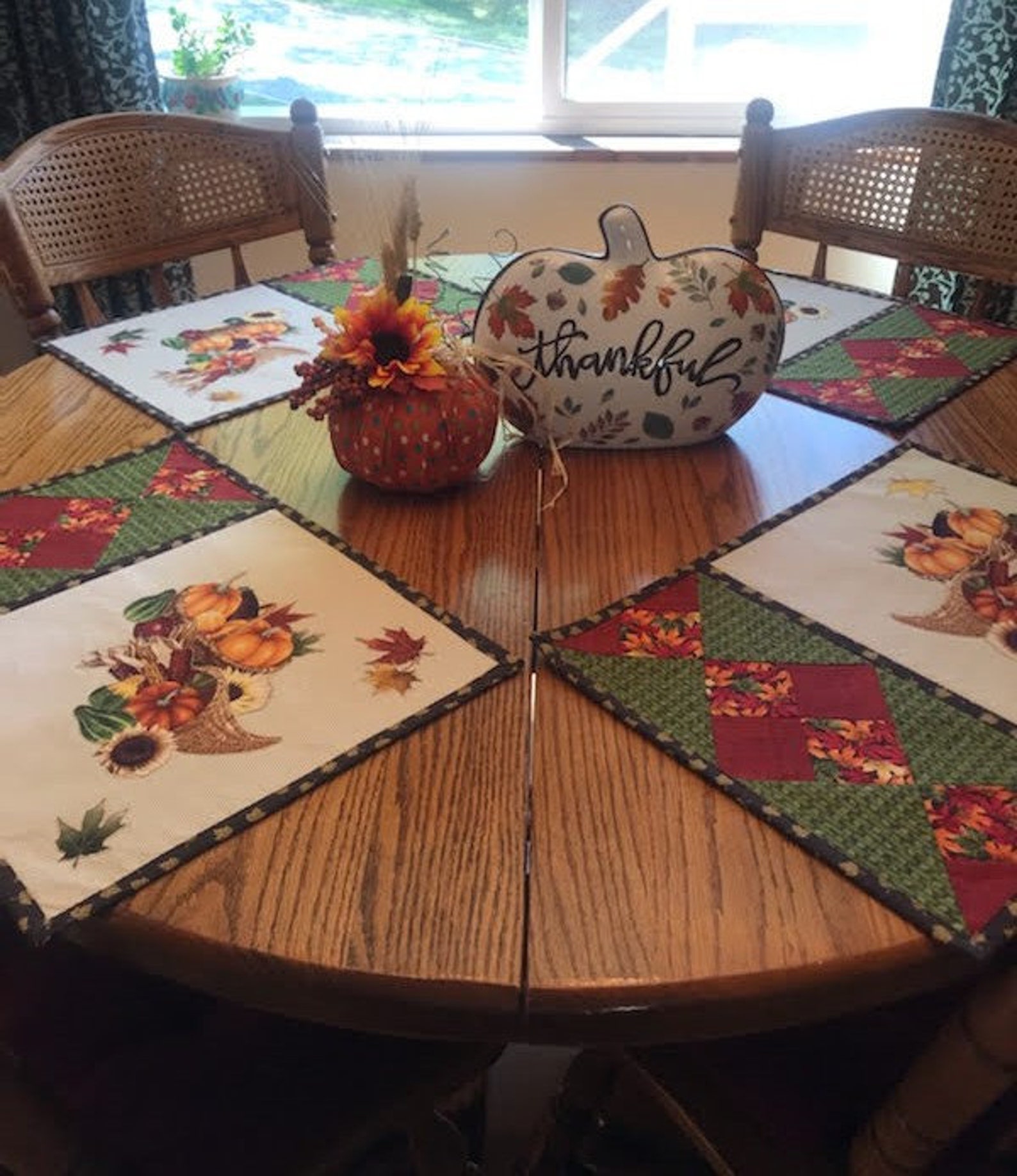 Quilted AUTUMN Placemats Set of 4 Fall Table Pumpkins Etsy