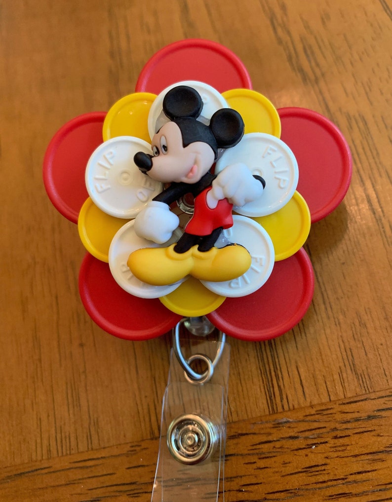 Mickey Mouse Medicine Vial Cap Badge Reel Etsy