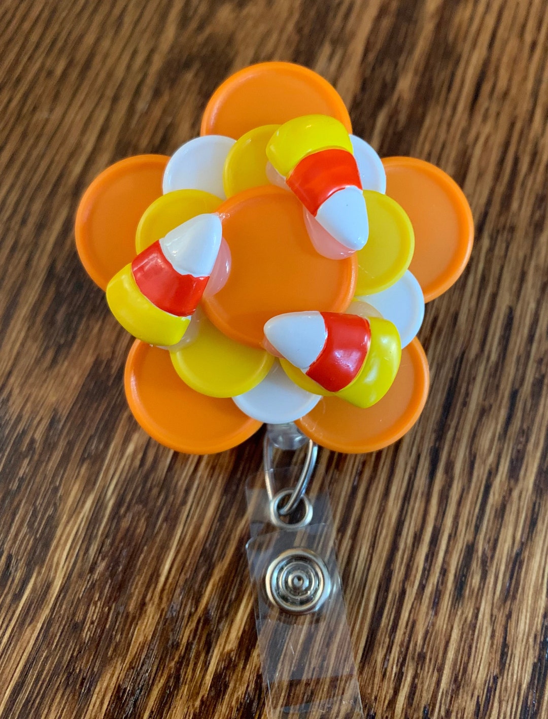Candy Corn Medicine Vial Cap Badge Reel Etsy