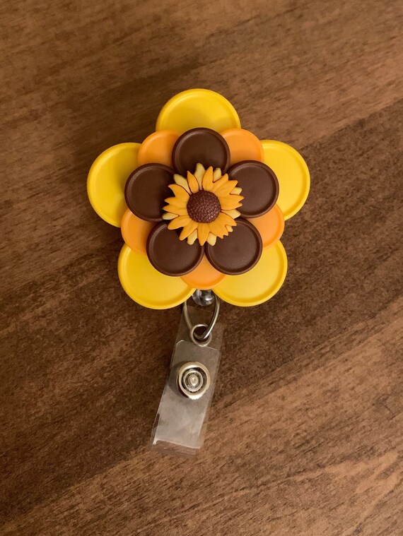 Sunflower Fields Medicine Vial Cap Badge Reel Etsy