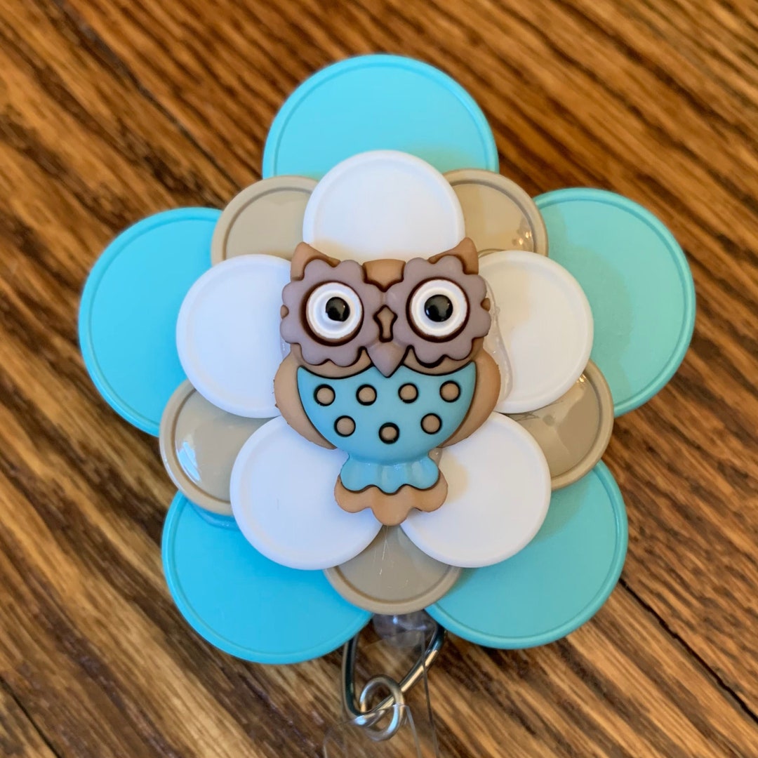 Retro Owl Medicine Vial Cap Badge Reel Etsy