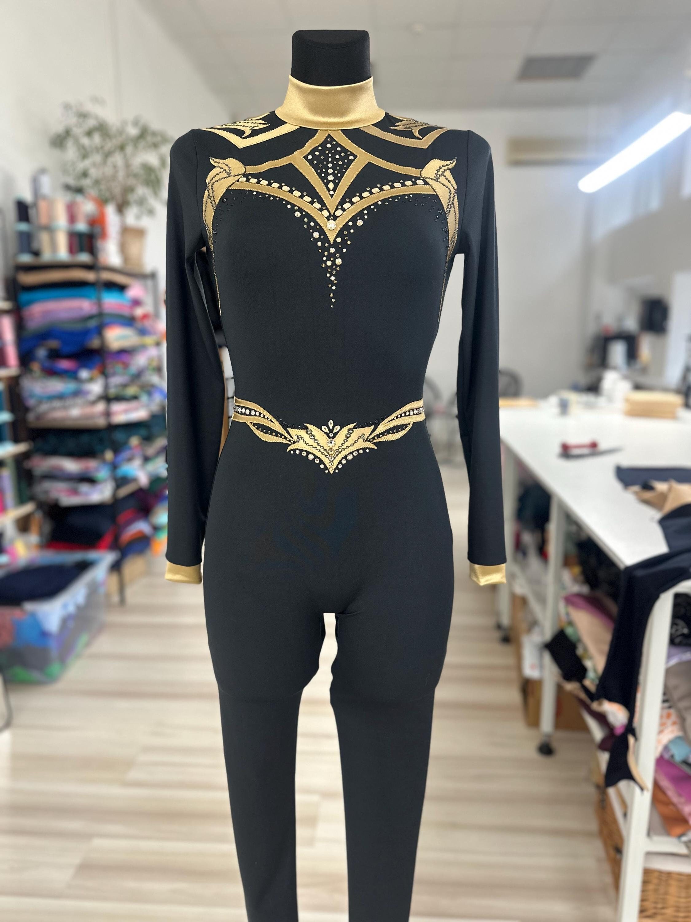 Black and Gold Aerial Catsuit