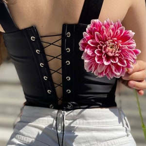 Corset to-order, printed corset, vintage corset top, urban modern corset to-order, satin corset, custom-made corset, boho corset image 2