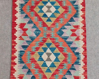 Afghan Kilim Rug, Handmade Wool Kilim Rug 97x63 CM
