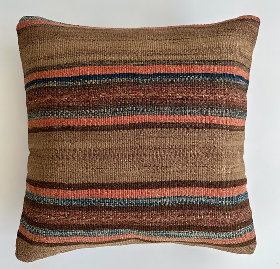 Handmade Cushion Cover, Multicolour Turkish Rug Cushion, Persian