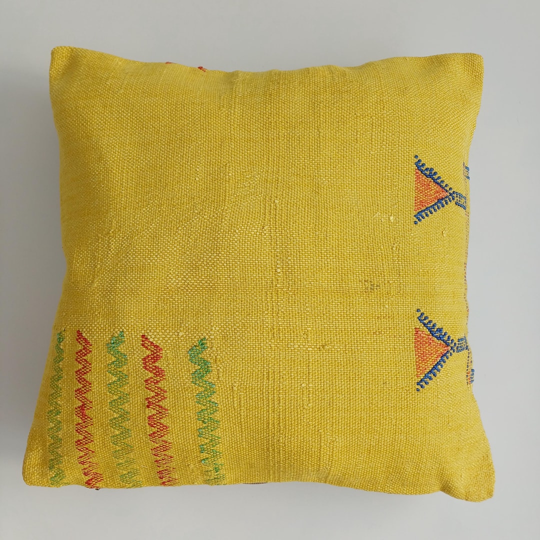Moroccan Cactus Silk Cushion Cover, Handmade Moroccan Sabra Throw