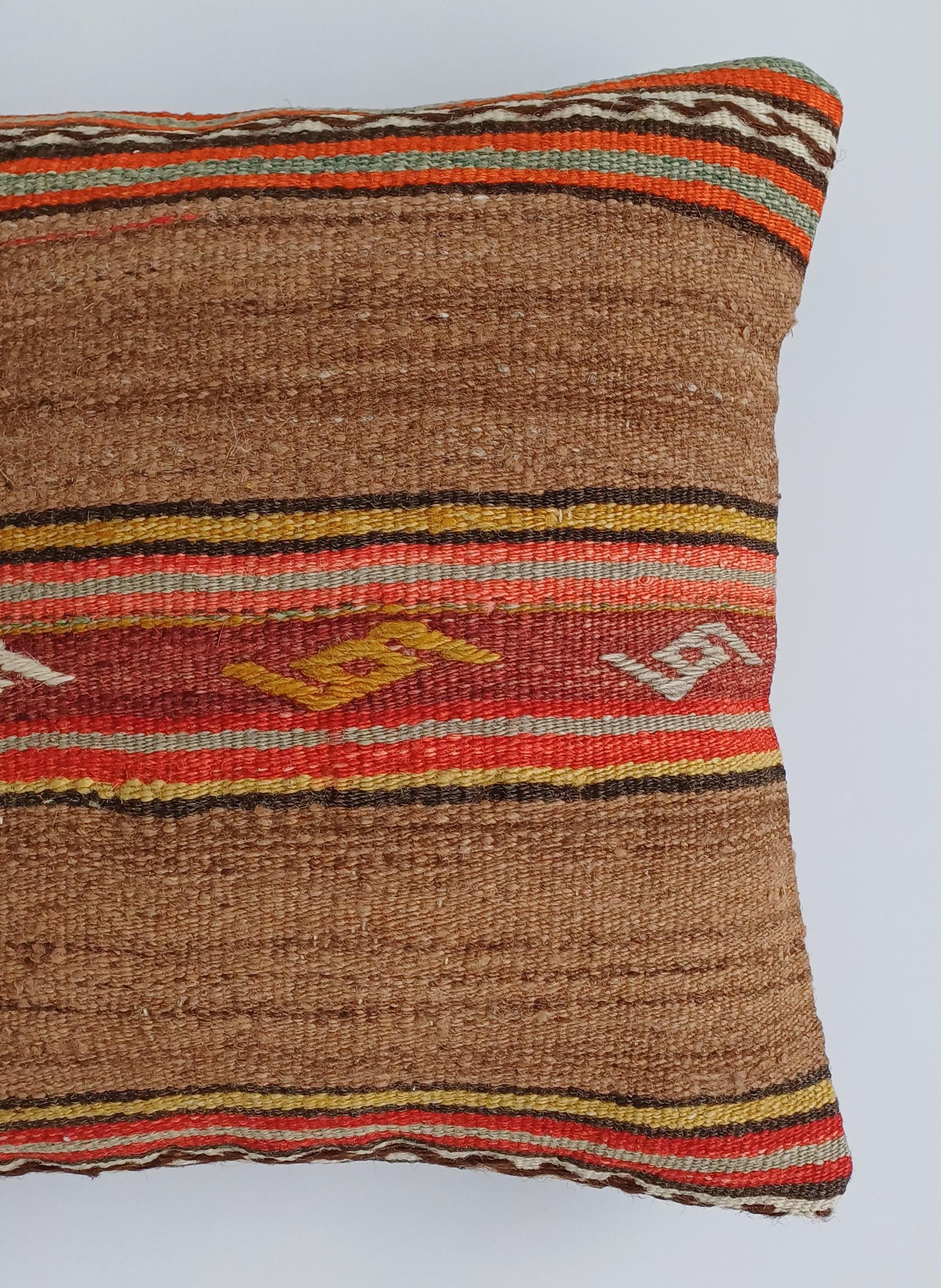 ヴィンテージクッションカバー、使い古したアンティークスタイルのラグ