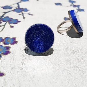 Lapis Lazuli Ring, Handmade Natural Lapis Lazuli Silver Ring, Natural Gemstone Ring, Sterling Silver Ring, Engagement Ring, Wedding Ring