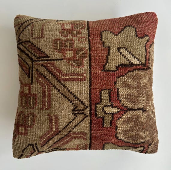 ペルシャ絨毯 トルクメン産大きいクッションカバー（小） キリム