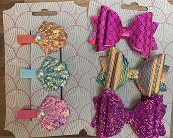 Mermaid Scale Hair Bows & Clips