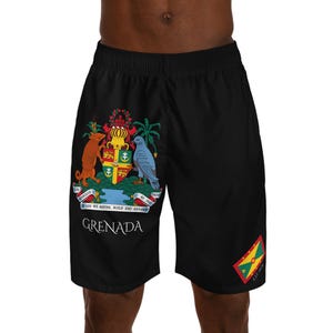 Pantalones cortos deportivos negros para hombre de Granada, temporada de carnaval, Caribe, Granada, verano, Jab Jab, fiesta