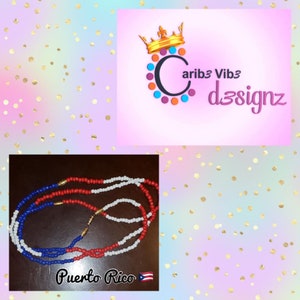 Puerto Rico Flag Waist Beads