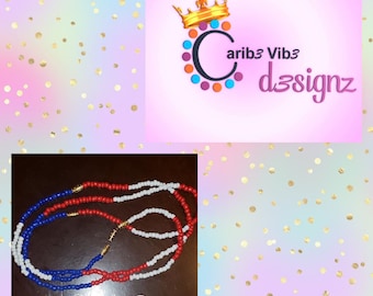 Puerto Rico Flag Waist Beads