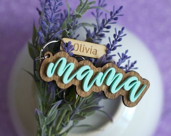 Regalo del Día de la Madre, Llavero Personalizado, Regalo para Mamá, Regalo para Ella, Abuela, Mimi, Nana, Llavero de Madera, Regalo Personalizado para Mamá,